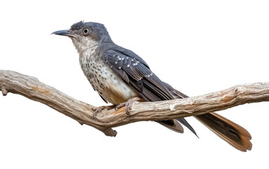 Cuckoo Resting on Branch isolated on transparent Background