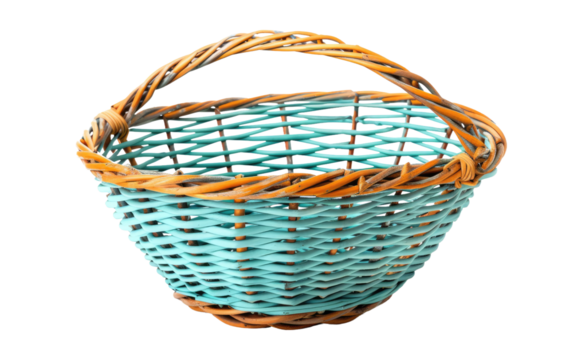 Cyan Basket isolated on transparent Background