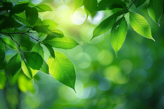 green foliage on background with bokeh lights
