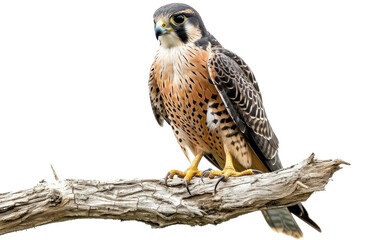 Fototapeta premium Falconet Resting on Branch isolated on transparent Background