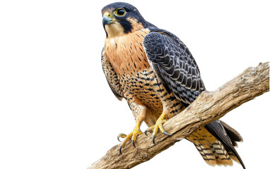 Falcon Perched on a Limb isolated on transparent Background