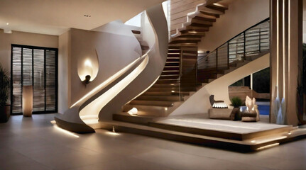 interior of a modern building stair