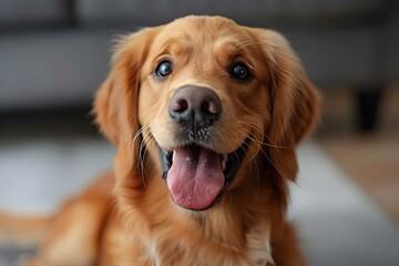 Fototapeta premium Funny Dog Steals the Show with Hilarious Antics and Gleaming Eyes