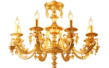 Gleaming Chandelier isolated on transparent Background