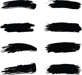 Set of brush stoke on white
