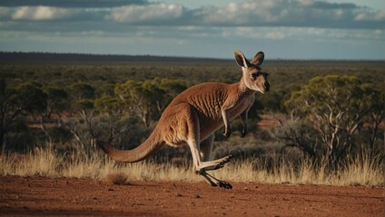 kangaroo in the wild - obrazy, fototapety, plakaty
