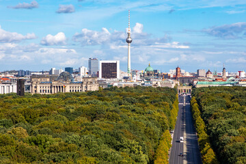 September 2022 - Panoramic view of Berlin, capital of Germany, Eu - obrazy, fototapety, plakaty