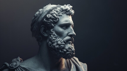 Bacchus bust sculpture, Ancient Greek god of Wine. 