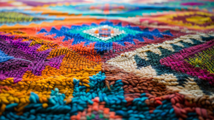 Fototapeta na wymiar Colorful , peruvian rug textile.