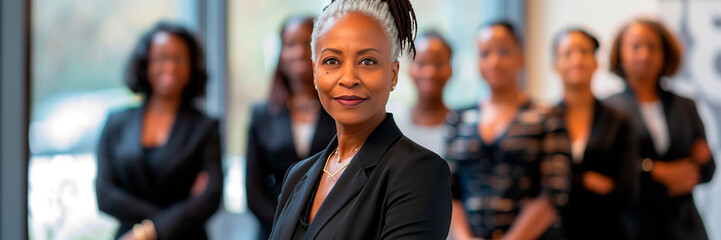 business businesswoman office mature middle aged group woman portrait corporate manager black businessperson teamwork team partner