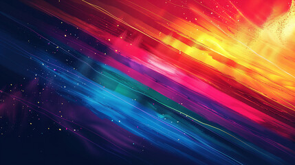 Colorful Abstract Background With Lines and Stars. Generative AI