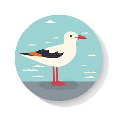 Flat modern design with shadow icons seagull flat 
