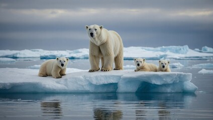 polar bear on ice