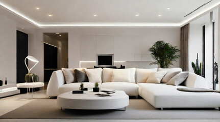 modern lounge fully white color