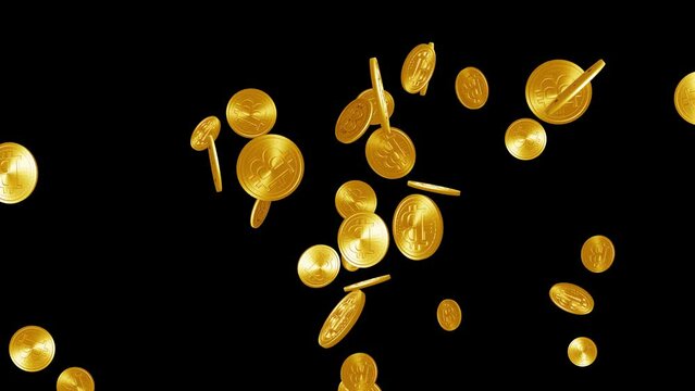 たくさん溢れ出すビットコインの動画