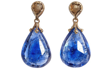 Blue Kyanite Earring isolated on transparent Background