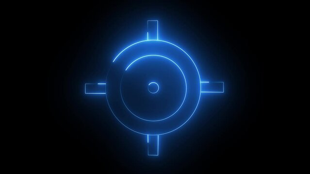 radar point to detect enemy position, lock target, animation, black screen background