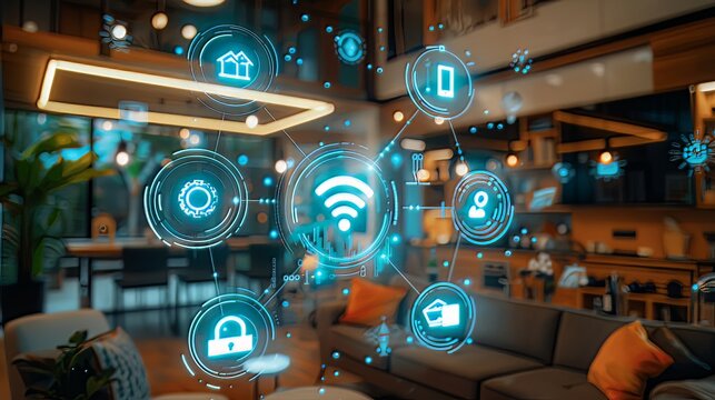 Internet of Things (IoT): Images showcasing connected devices and smart home technology, demonstrating how everyday objects are becoming interconnected through the internet.