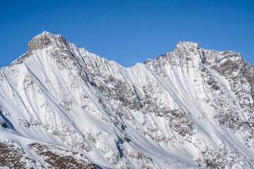 Mountain massif near Saas-Fee in Switzerland