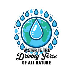 Water is the driving force of all nature. World Water Day social media poster design