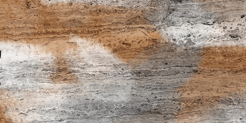 close-up image showcasing the intricate natural patterns of a white and brown marble surface,...