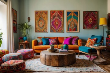 Bright Bohemian Living Room