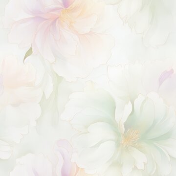 Delicate white and pink flower petals in close up, showcasing intricate details and subtle color variations