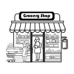 Store icon line design. Store vector illustration. Outline icon about shopping.