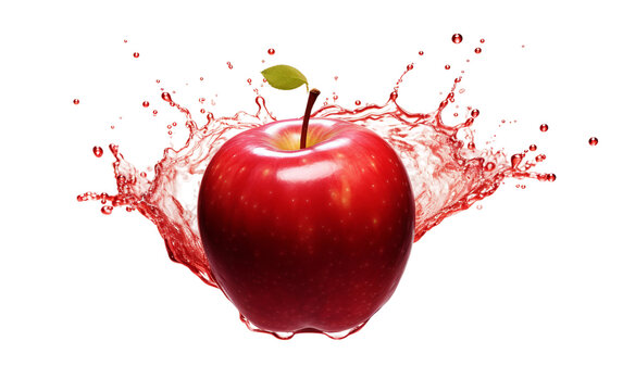 Falling Apple Slice on a Clear Canvas