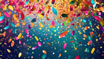 glittering colourful confetti falling down party background concept for holiday celebration new year s eve or jubilee - obrazy, fototapety, plakaty