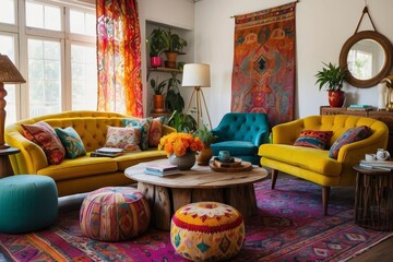 Bright Bohemian Living Room