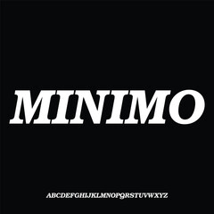 MINIMO. THE MINIMAL GEOMETRIC FONT, WITH FUTURISTIC AND ELEGANT STYLE . VECTOR TYPEFACE