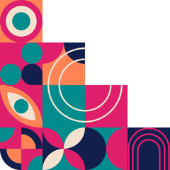 Obraz premium Mosaic Geometric Corner Pattern