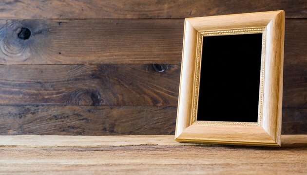 wooden photo frame isolated on background