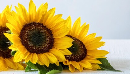 sunflowers on the white background