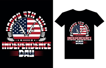 Independence Day Vintage T-shirt design. Happy 4th July independence day t-shirt design. 4th of July 1776 independence day t-shirt design, Happy 4th July, USA Flag Vector.
