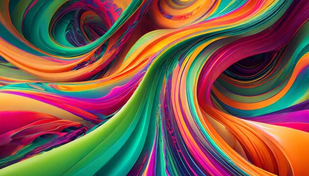 abstract vibrant colors wavy flow 3d rendered illustration background scifi futuristic background