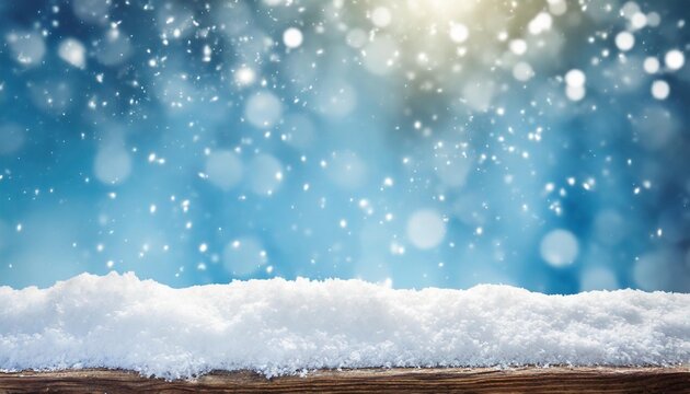 winter background of snow and frost with free space for text