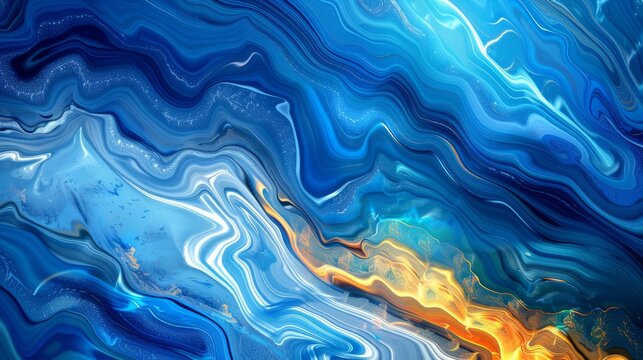 Beautiful abstract background. Abstract ocean- ART. Marble texture. Fractal art. Сolored waves, lines and circles