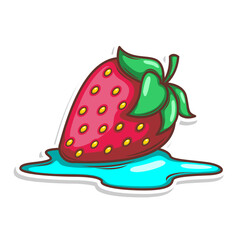 hand draw strawberry fruit illustration art