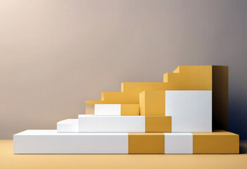 abstract mockup background for product presentation. White and yellow  