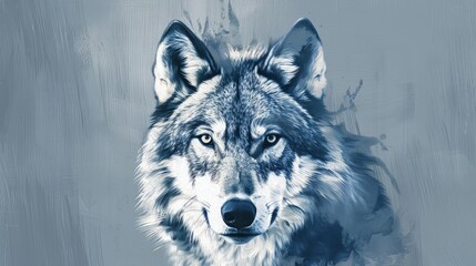 Digital art, portrait wolf, ai artwork, printable illustration