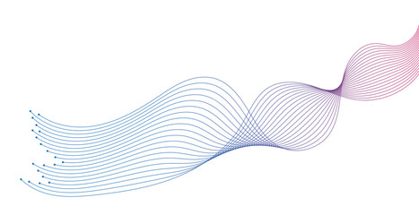 Abstract Wave Lines Forms, Dynamic Wavy Flowing on Transparent Background. Suitable for AI, Tech, Network, Digital, Science, and Technology Themes.