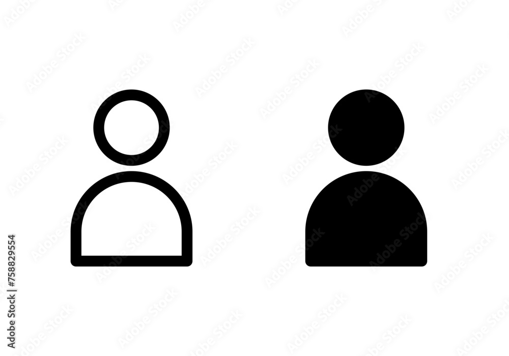 Poster generic anonymous social media web user account profile avatar image symbol icon set. vector image.