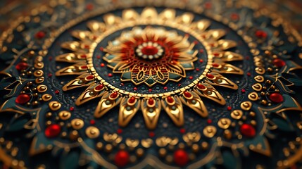 Beautiful Indian Floral Mandala Ornament 8k 