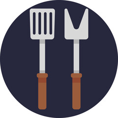 An icon depicting a pair of sturdy grilling tongs, essential for flipping and maneuvering food on the barbecue.