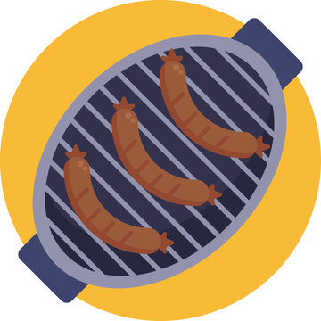 This icon in the Barbecue category epitomizes the art of sausage grilling, featuring perfectly charred sausages over open flames.