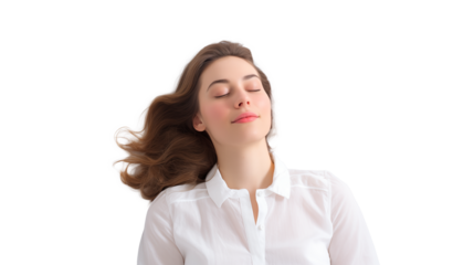 Woman sleeping isolated on a transparent background