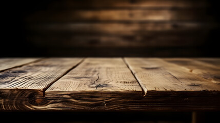 Empty wooden table in front very close up of cute background
