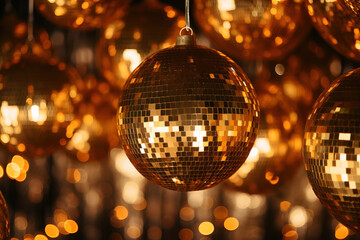 Fototapeta premium golden disco ball.